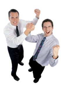 excited business colleagues